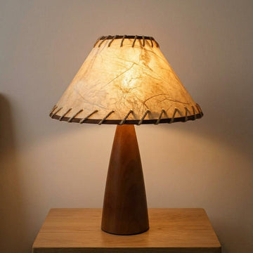 Retro Tapered Solid Wood Empire Shade Table Lamp
