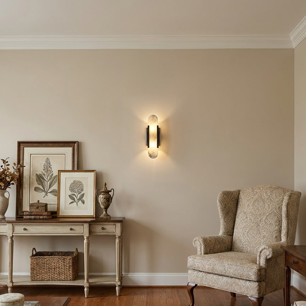 Scandinavian Alabaster Marble Wall Sconce