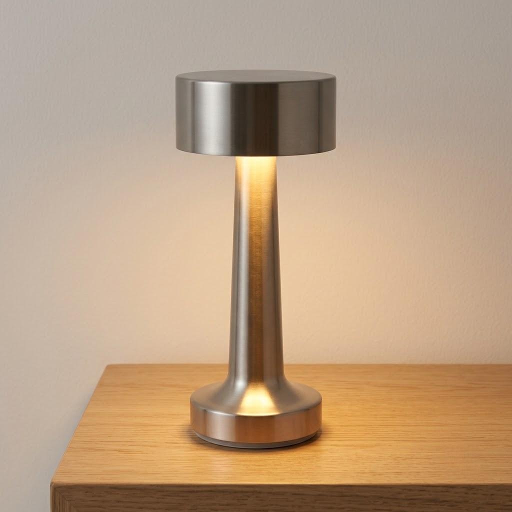 Scandinavian Cylindrical Metal Cordless Table Lamp
