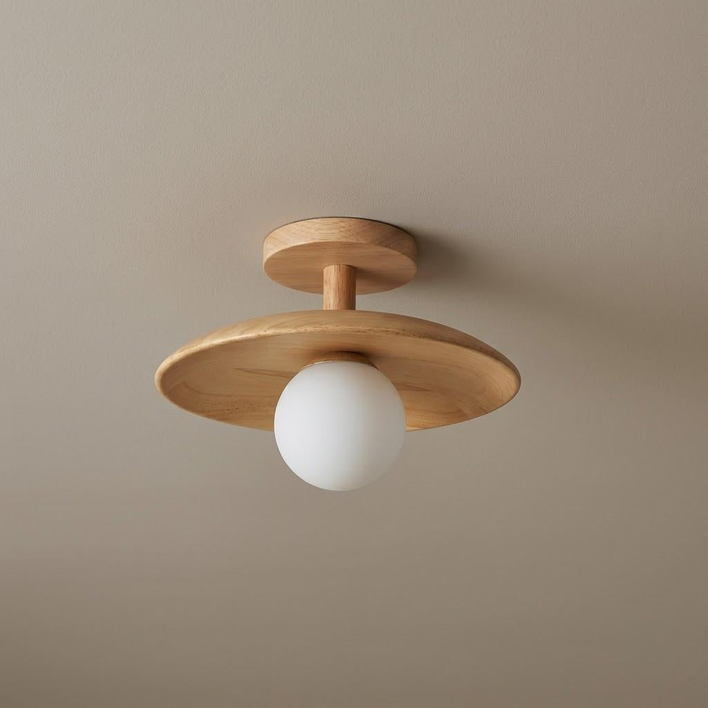 Scandinavian Frosted Glass Dome Semi-Flush Ceiling Light