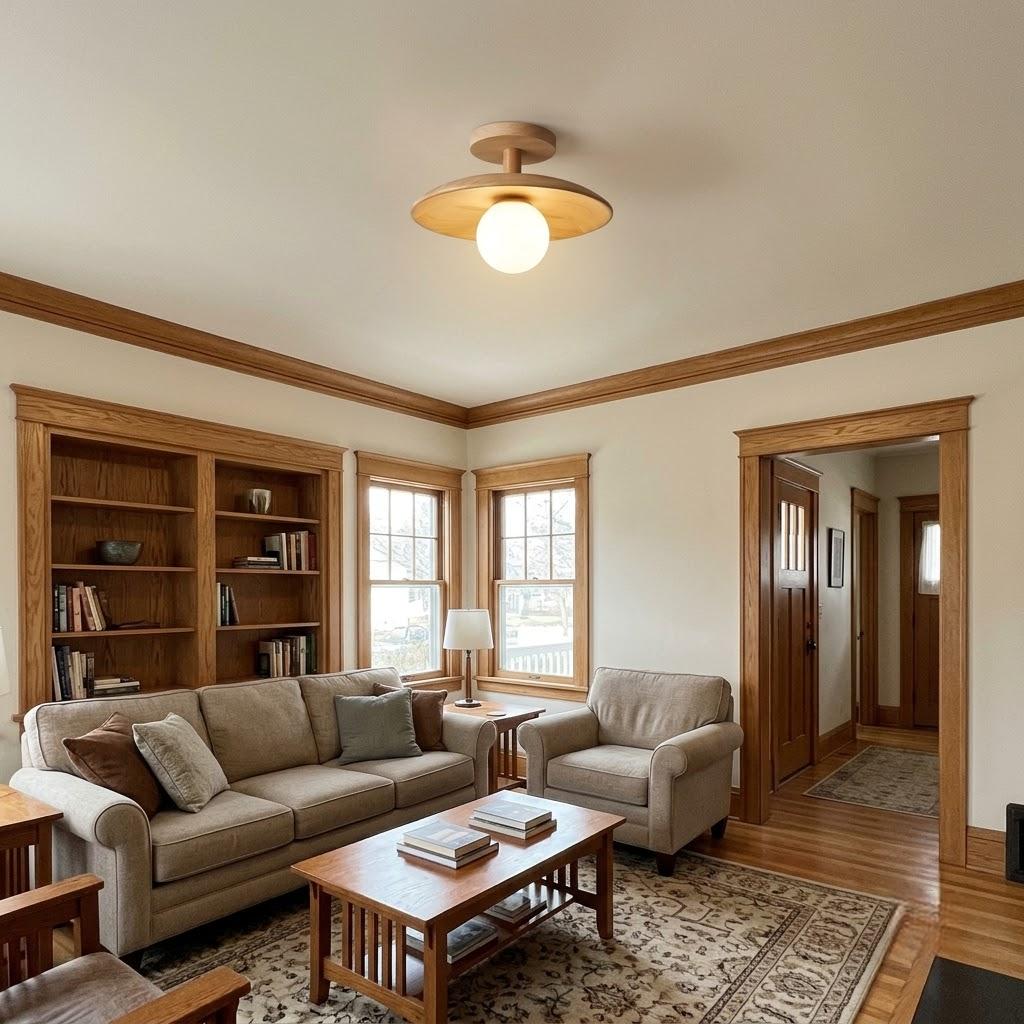 Scandinavian Frosted Glass Dome Semi-Flush Ceiling Light