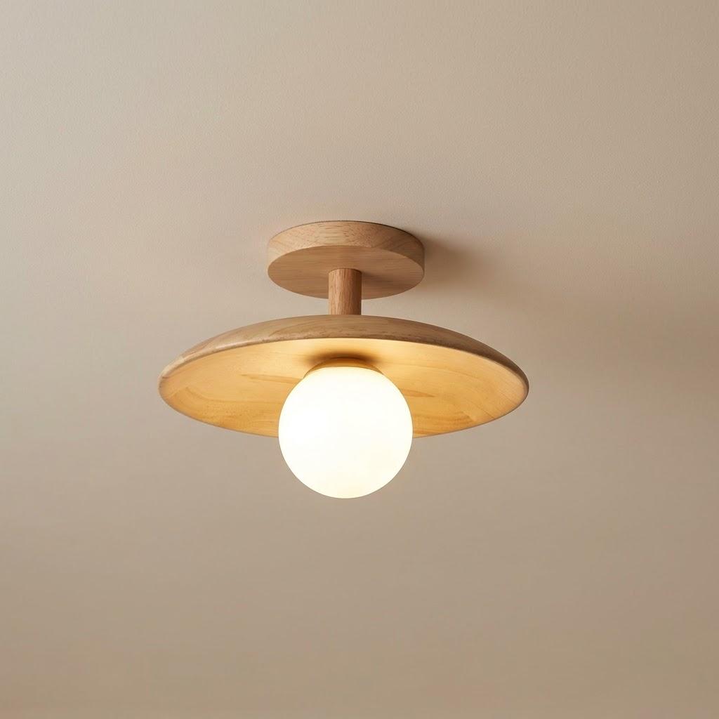 Scandinavian Frosted Glass Dome Semi-Flush Ceiling Light