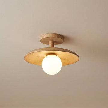 Scandinavian Frosted Glass Dome Semi-Flush Ceiling Light