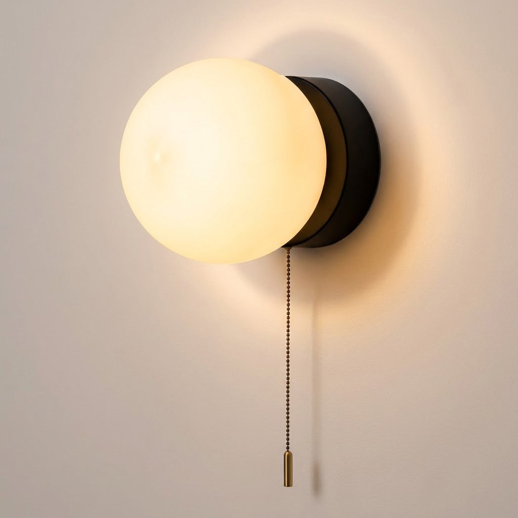 Scandinavian Frosted Glass Globe Wall Sconce