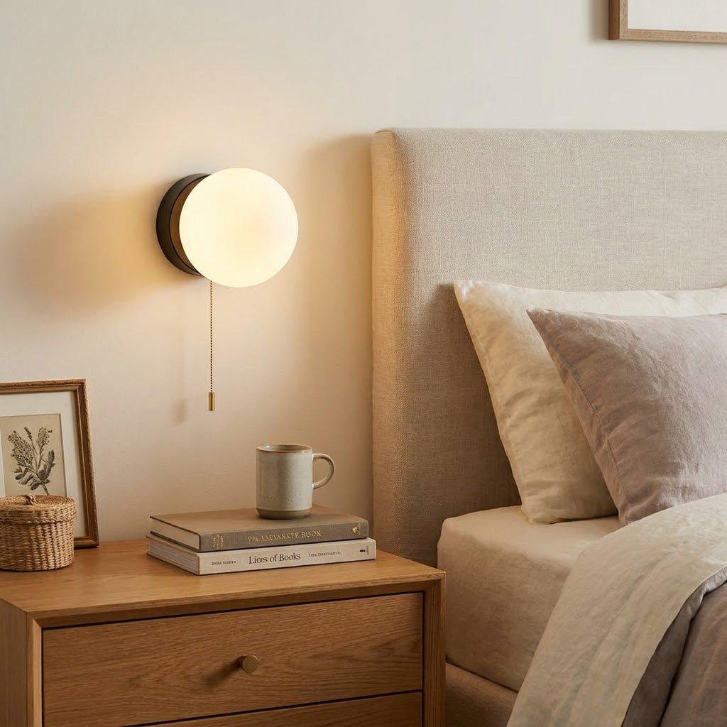 Scandinavian Frosted Glass Globe Wall Sconce