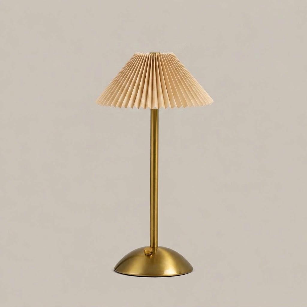 Scandinavian Pleated Fabric Cone Table Lamp