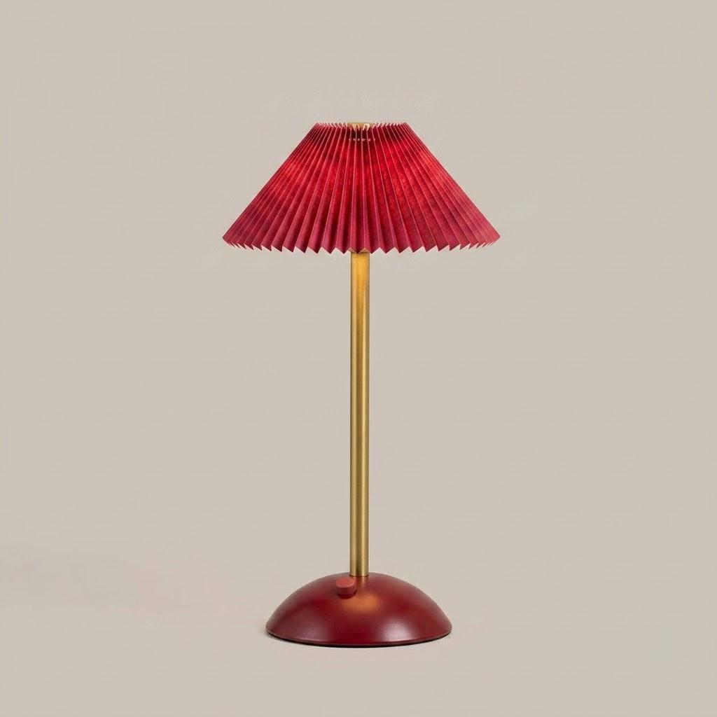 Scandinavian Pleated Fabric Cone Table Lamp
