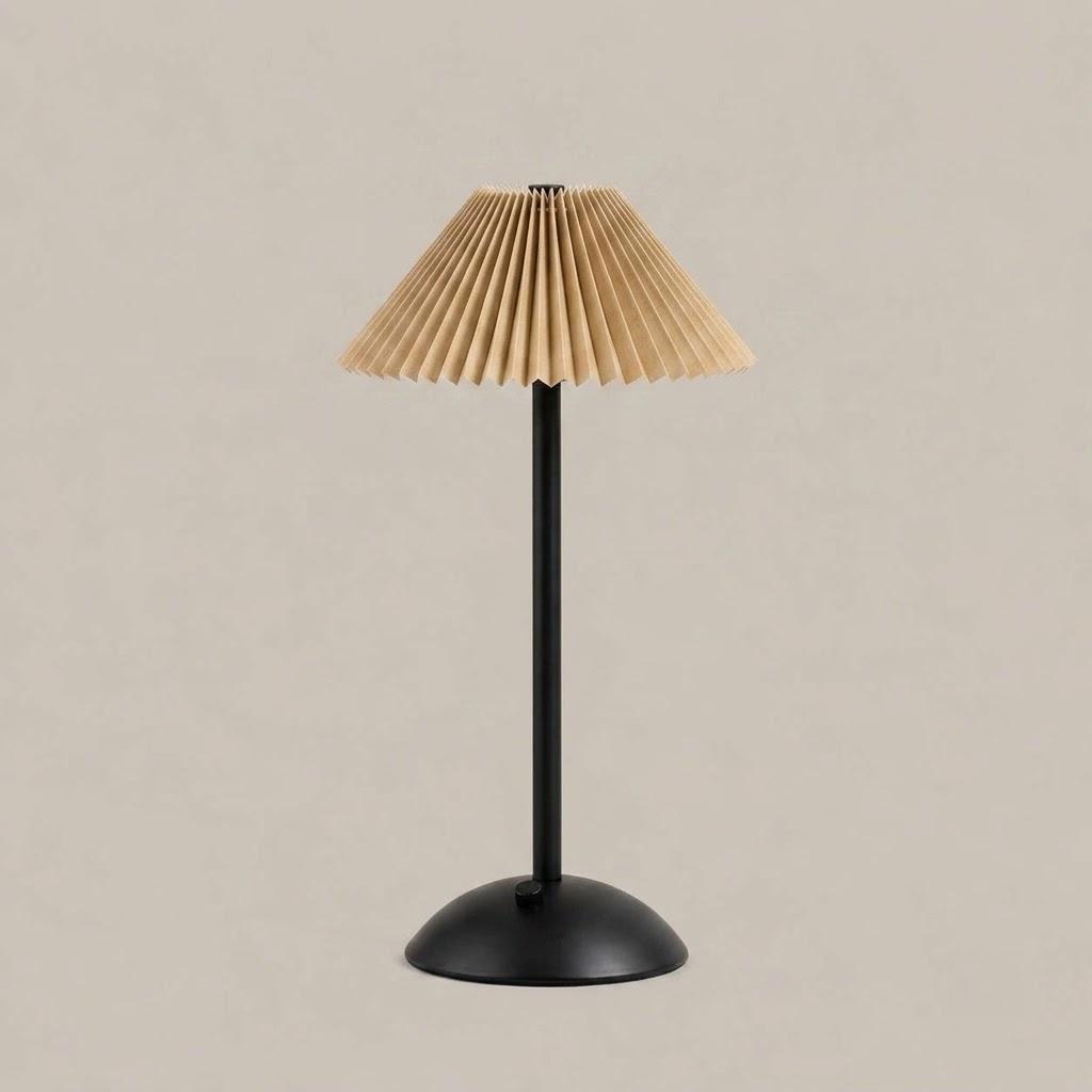 Scandinavian Pleated Fabric Cone Table Lamp
