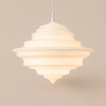 Scandinavian Ribbed Glass Dome 1-Light Pendant