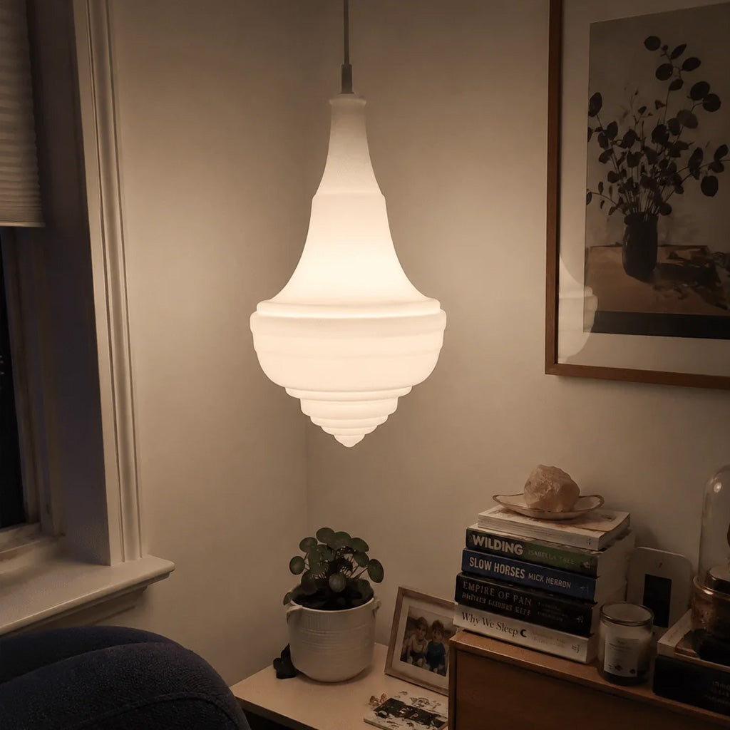 Scandinavian Ribbed Glass Dome 1-Light Pendant