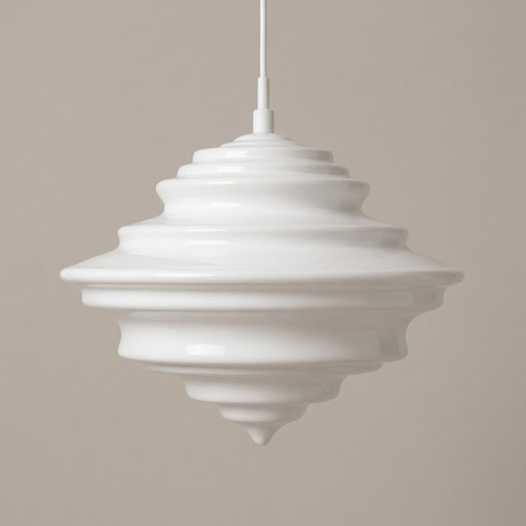 Scandinavian Ribbed Glass Dome 1-Light Pendant