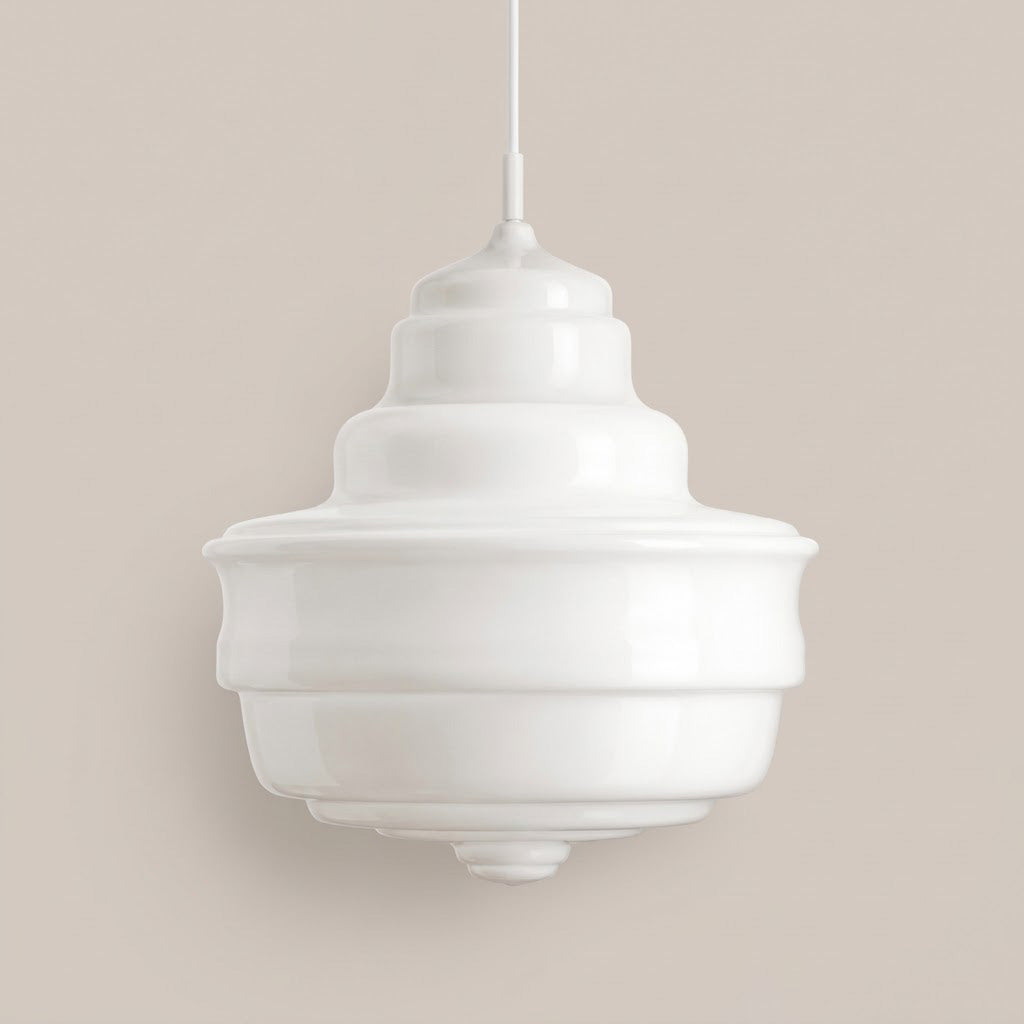 Scandinavian Ribbed Glass Dome 1-Light Pendant