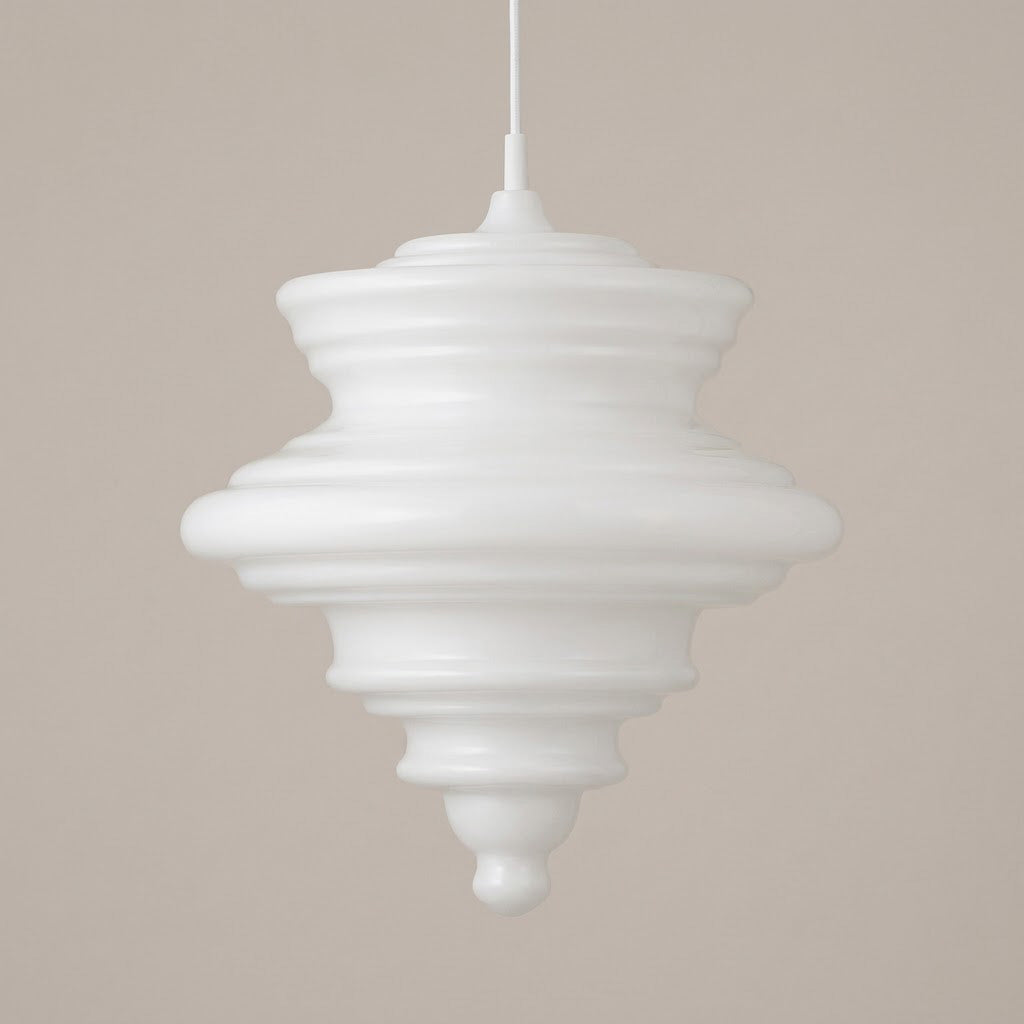 Scandinavian Ribbed Glass Dome 1-Light Pendant
