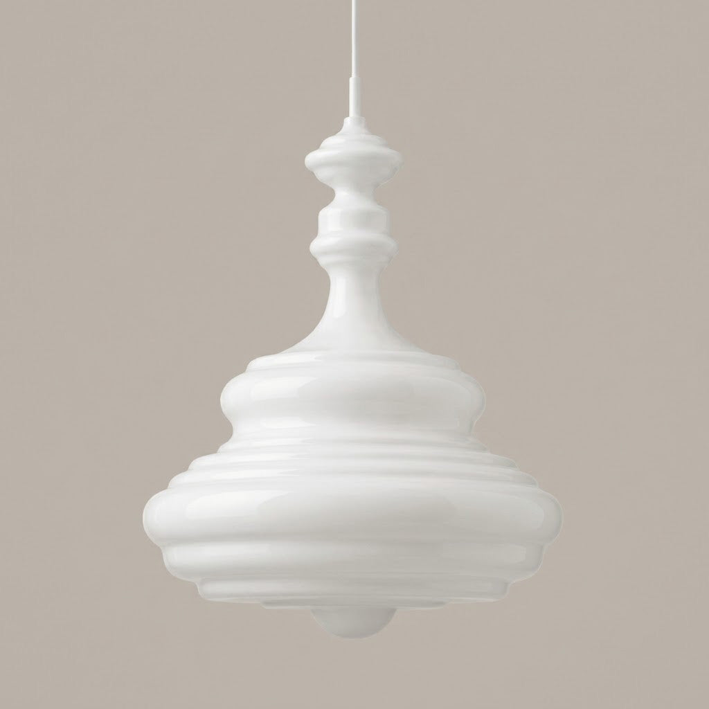 Scandinavian Ribbed Glass Dome 1-Light Pendant