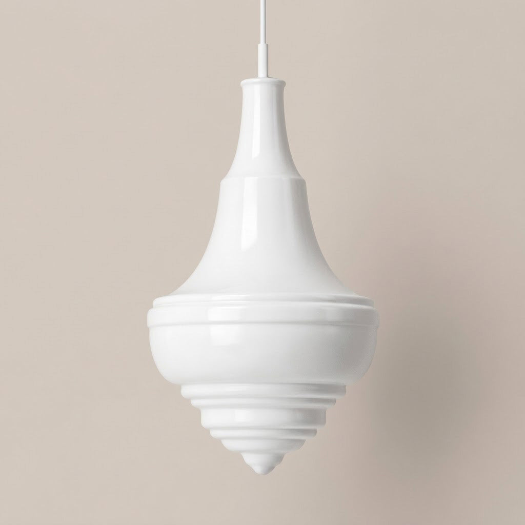 Scandinavian Ribbed Glass Dome 1-Light Pendant
