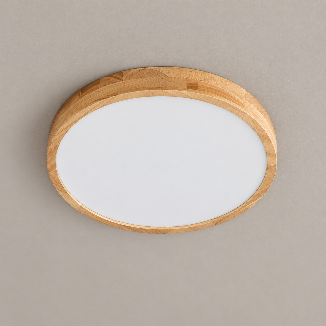 Scandinavian Solid Wood Disc Flush Mount Ceiling Light