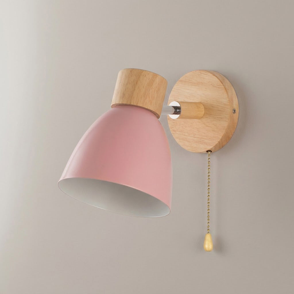 Scandinavian Wooden Cone Wall Sconce
