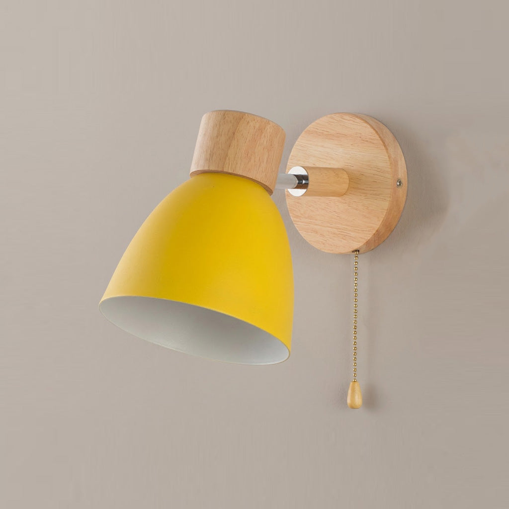 Scandinavian Wooden Cone Wall Sconce