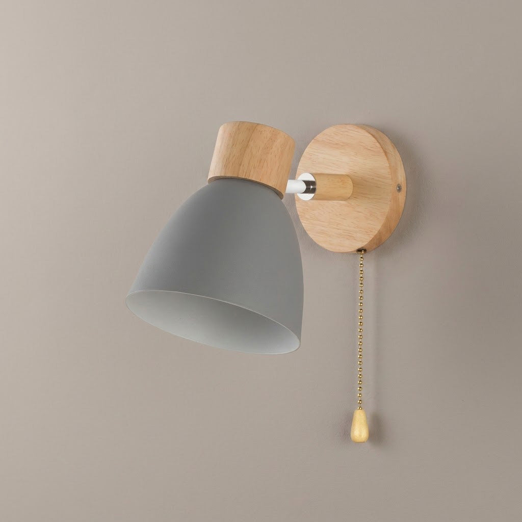 Scandinavian Wooden Cone Wall Sconce