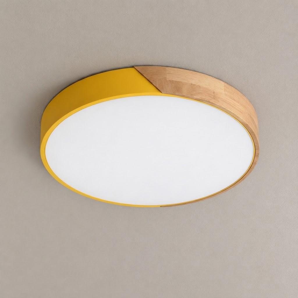 Scandinavian Wooden Flush Mount Ceiling Light