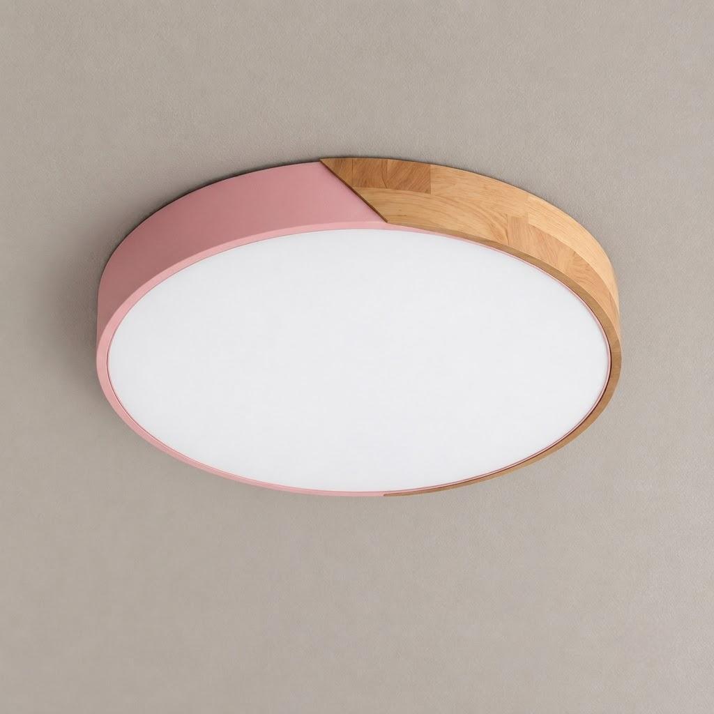Scandinavian Wooden Flush Mount Ceiling Light