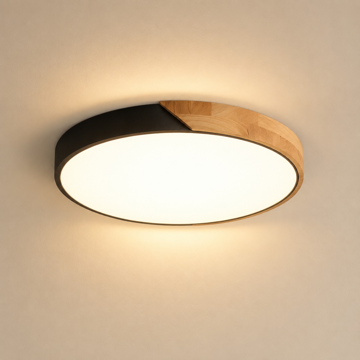 Scandinavian Wooden Flush Mount Ceiling Light
