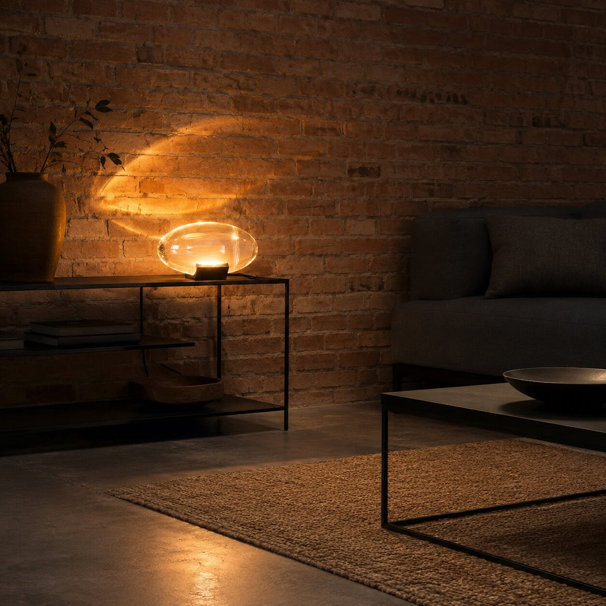 Solid Cut Crystal Table Lamp