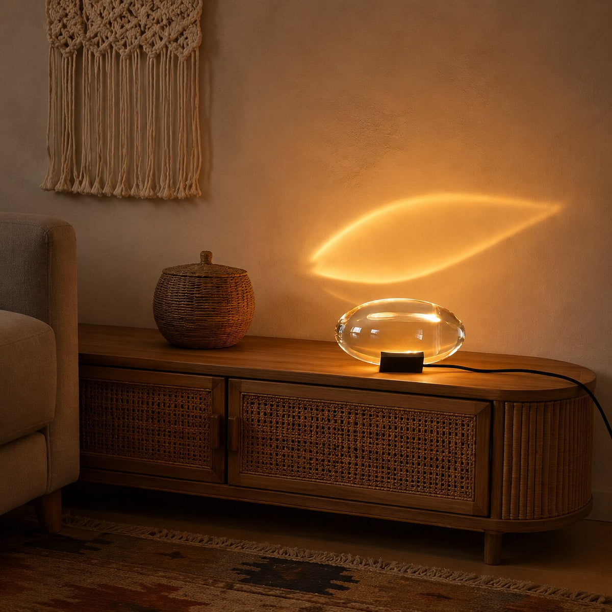 Solid Cut Crystal Table Lamp