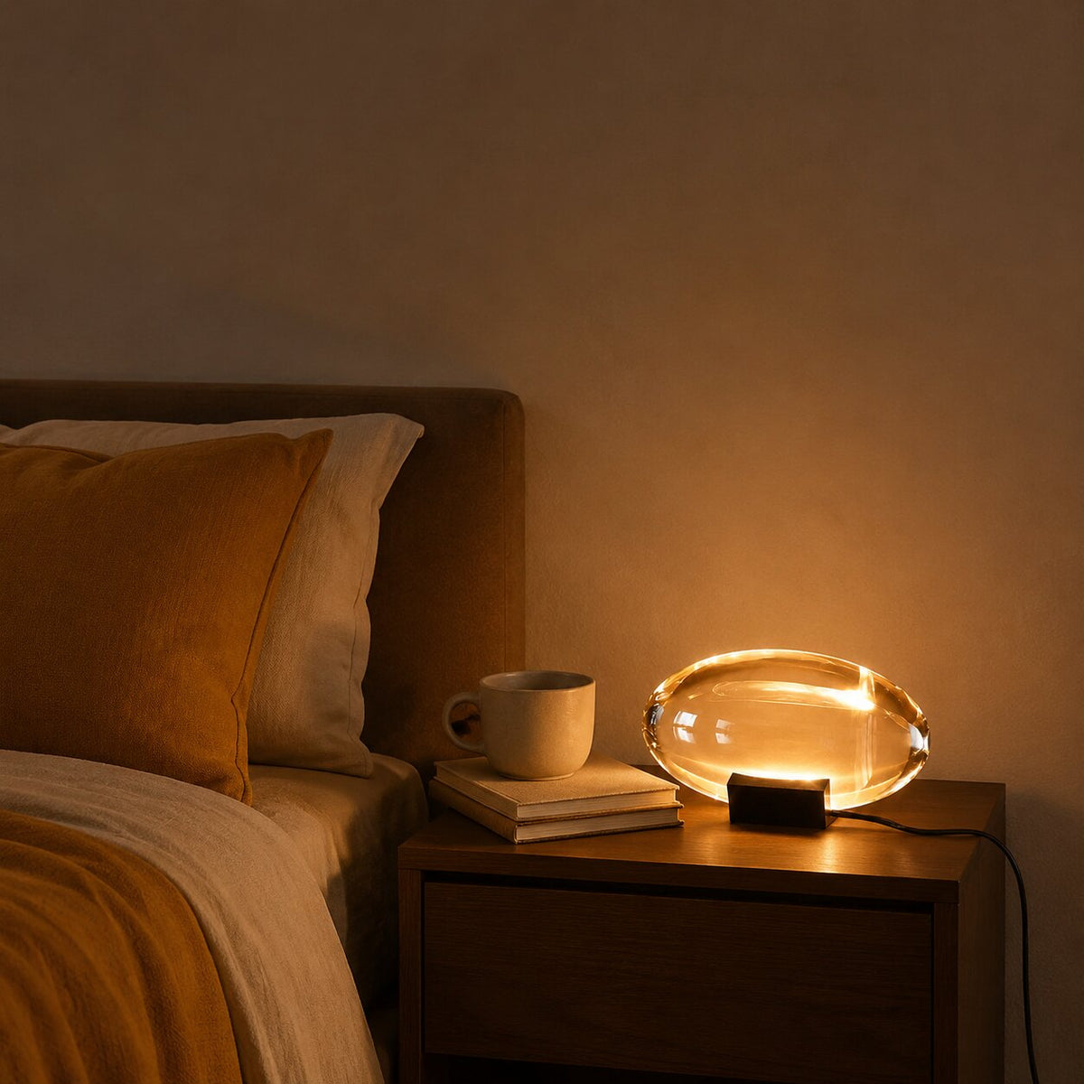 Solid Cut Crystal Table Lamp