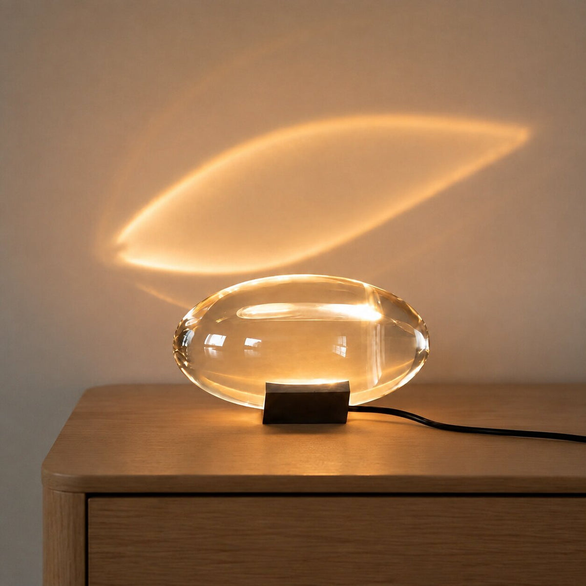 Solid Cut Crystal Table Lamp