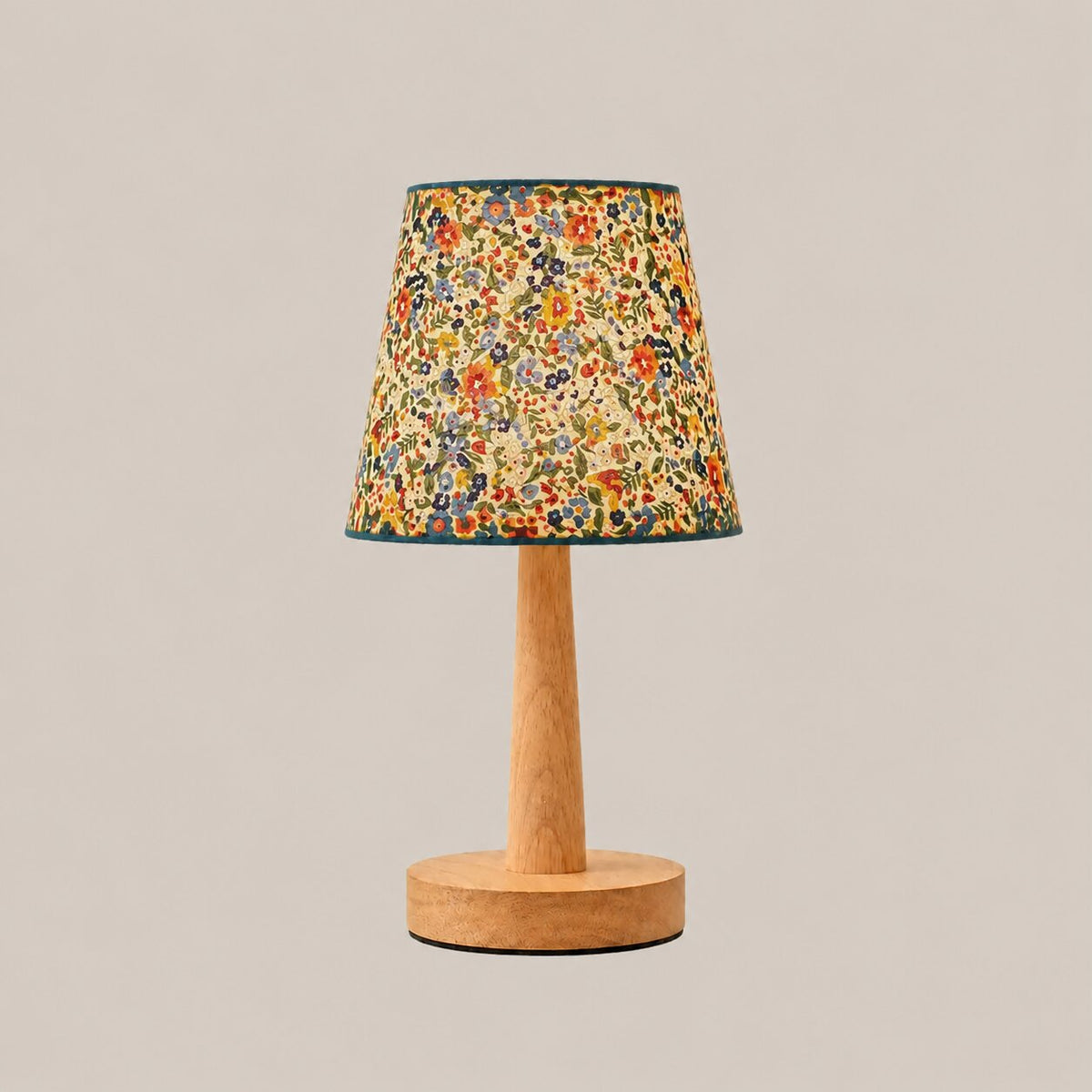 Solid Wood Fabric Shade Table Lamp