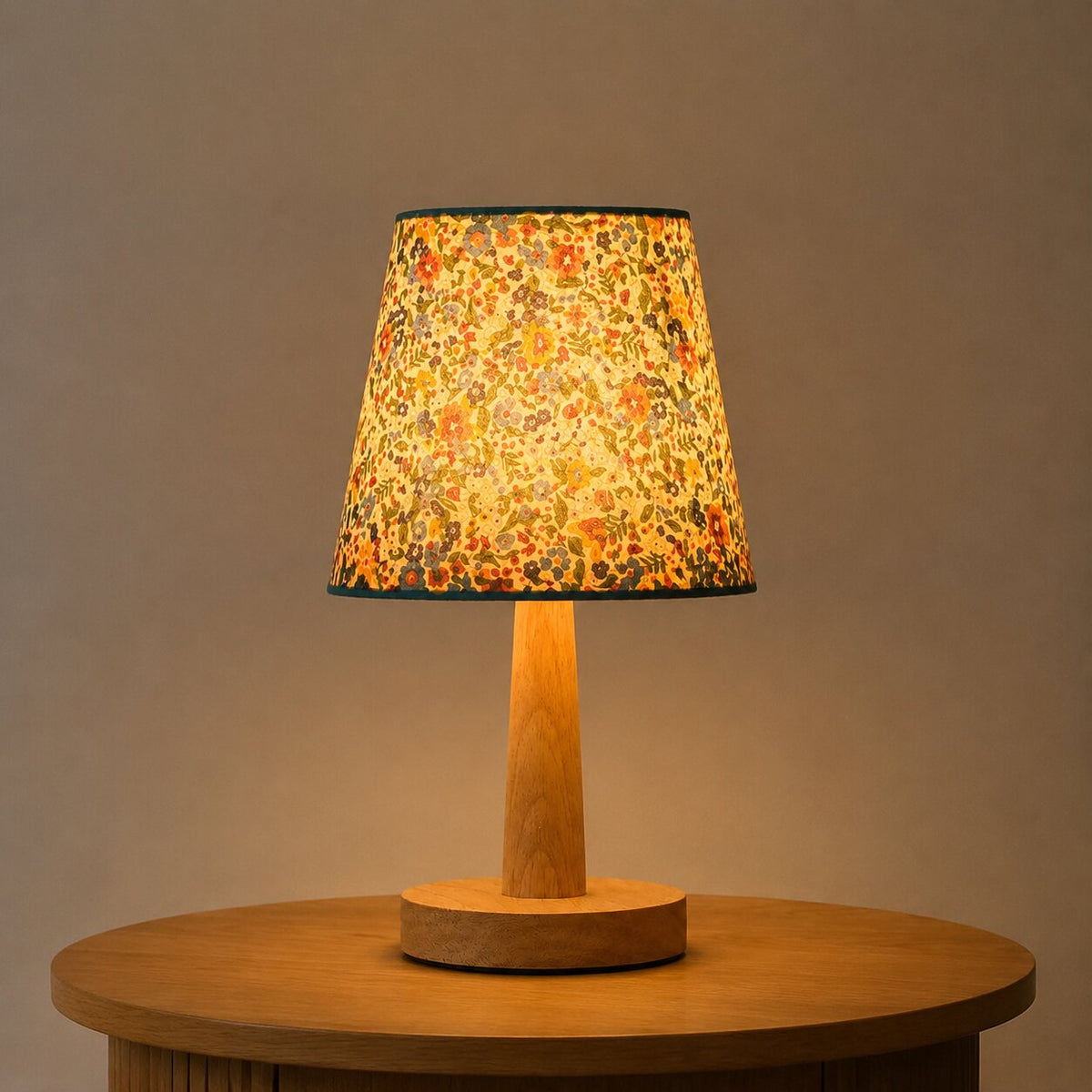 Solid Wood Fabric Shade Table Lamp