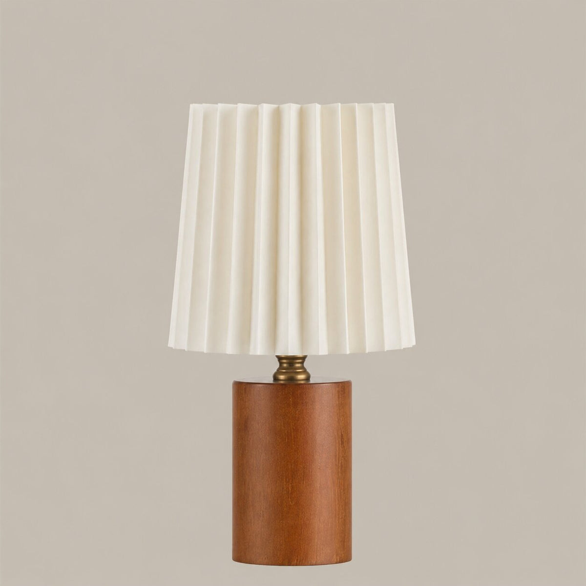 Solid Wood Pleated Table Lamp