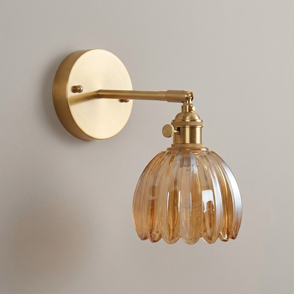 Vintage Frosted Tulip Glass Wall Sconce