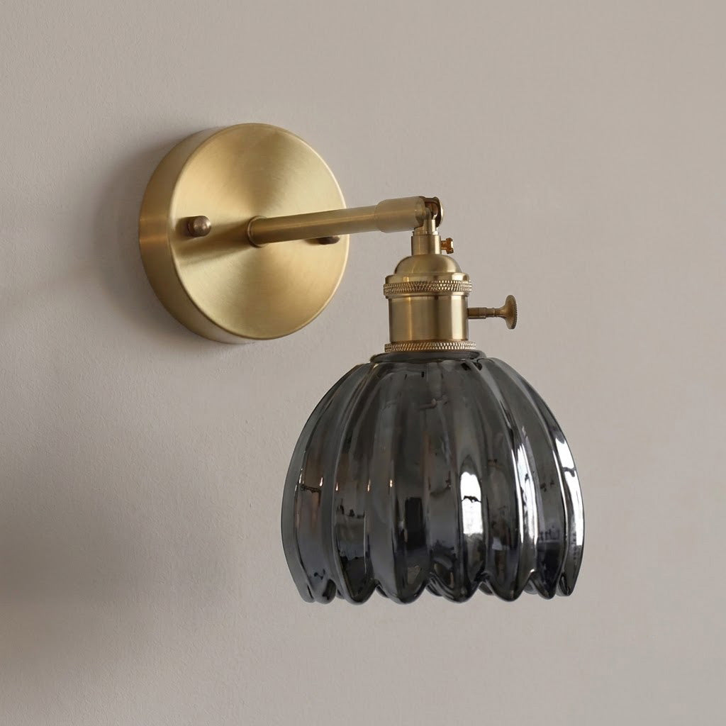 Vintage Frosted Tulip Glass Wall Sconce