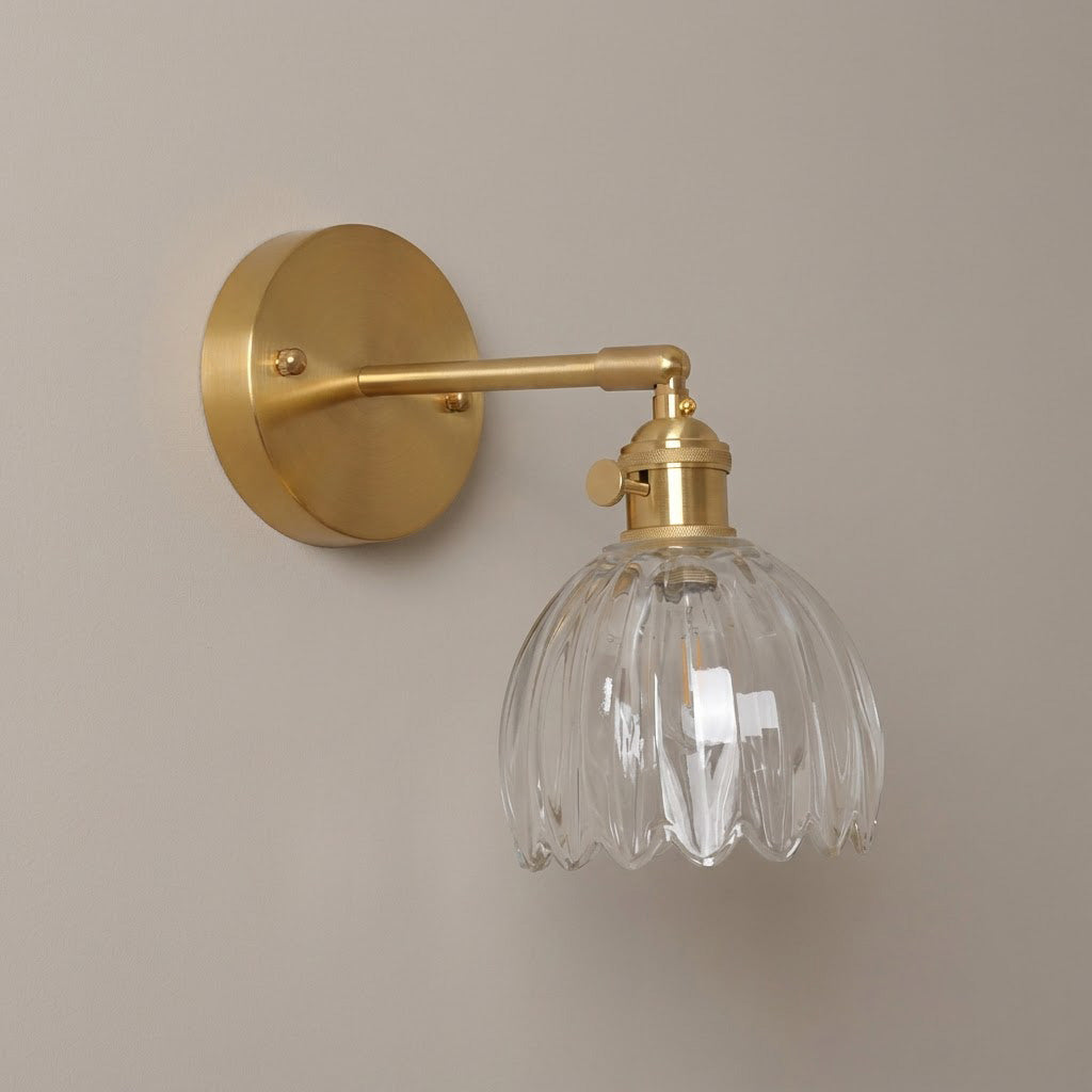Vintage Frosted Tulip Glass Wall Sconce