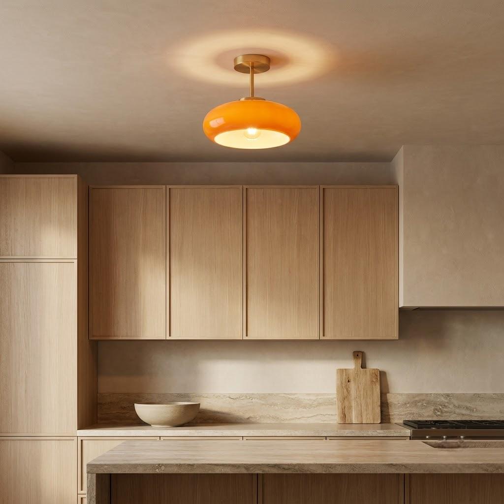 Vintage Glass Flush Mount Ceiling Light
