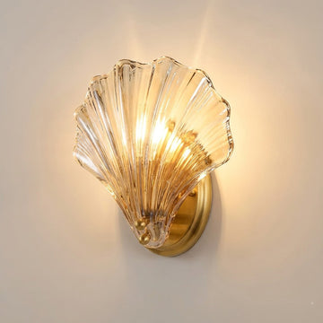 Vintage Glass Shell Wall Sconce