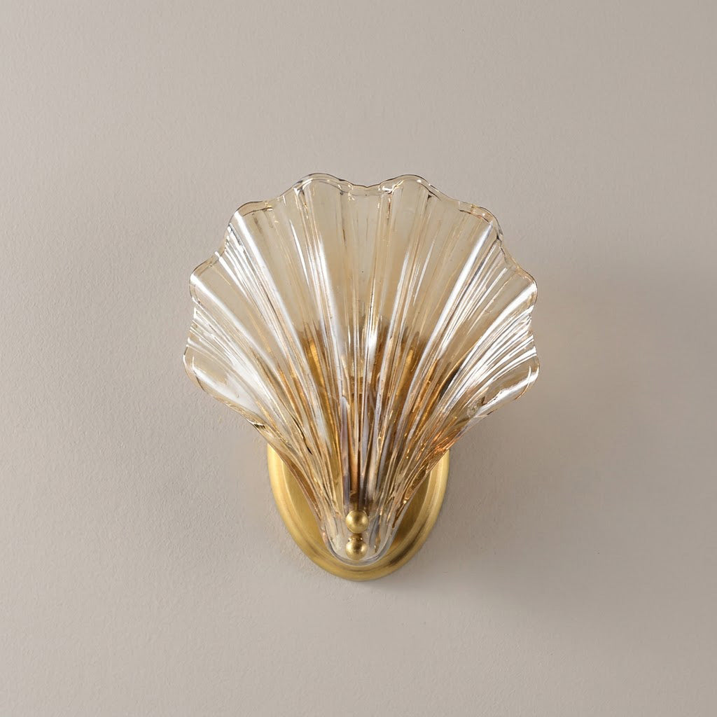 Vintage Glass Shell Wall Sconce