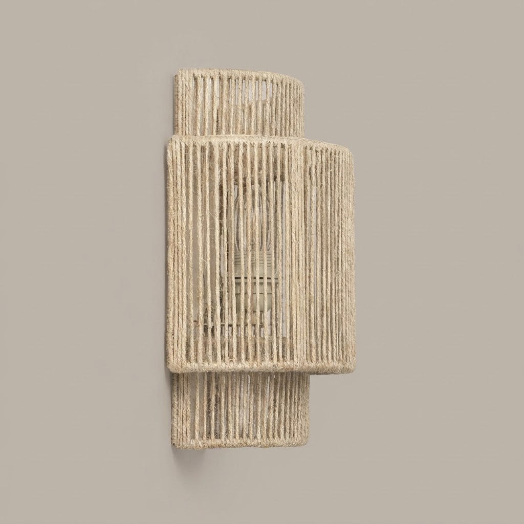Vintage Hand-Woven Hemp Rope Wall Sconce