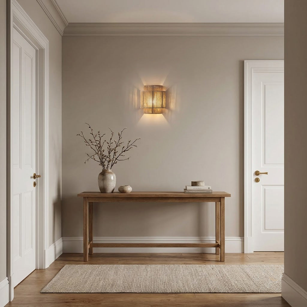 Vintage Hand-Woven Hemp Rope Wall Sconce