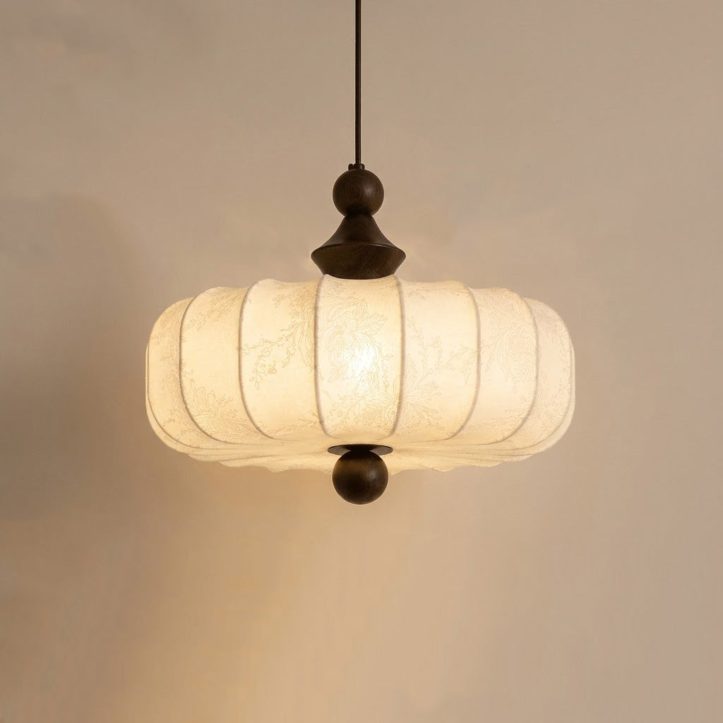 Vintage Pleated Fabric Dome Pendant Light