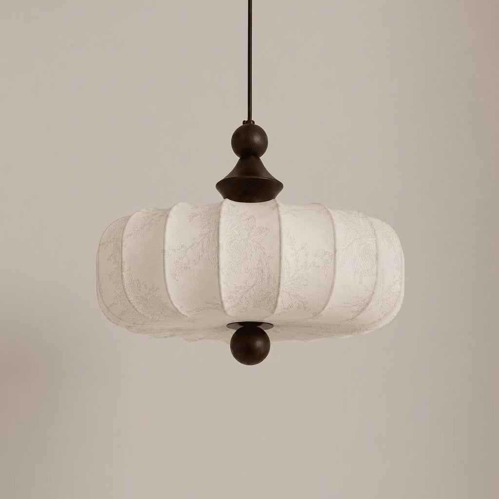 Vintage Pleated Fabric Dome Pendant Light