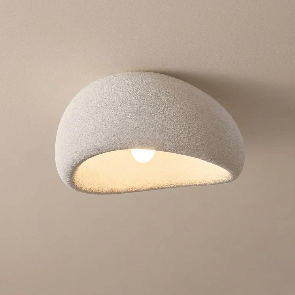 Wabi-Sabi Stone Dome Flush Mount Ceiling Light