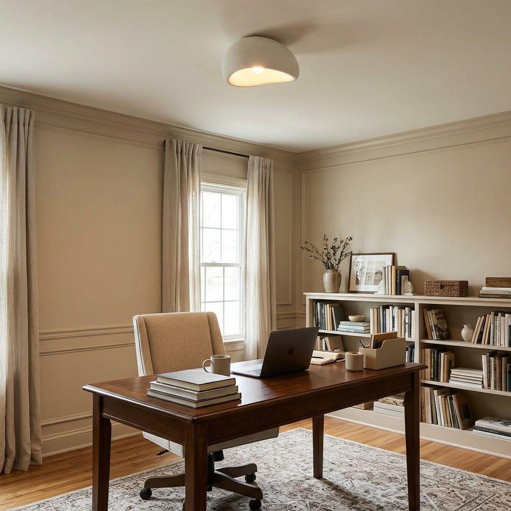 Wabi-Sabi Stone Dome Flush Mount Ceiling Light