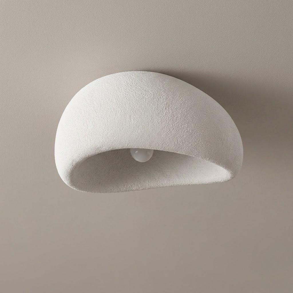 Wabi-Sabi Stone Dome Flush Mount Ceiling Light