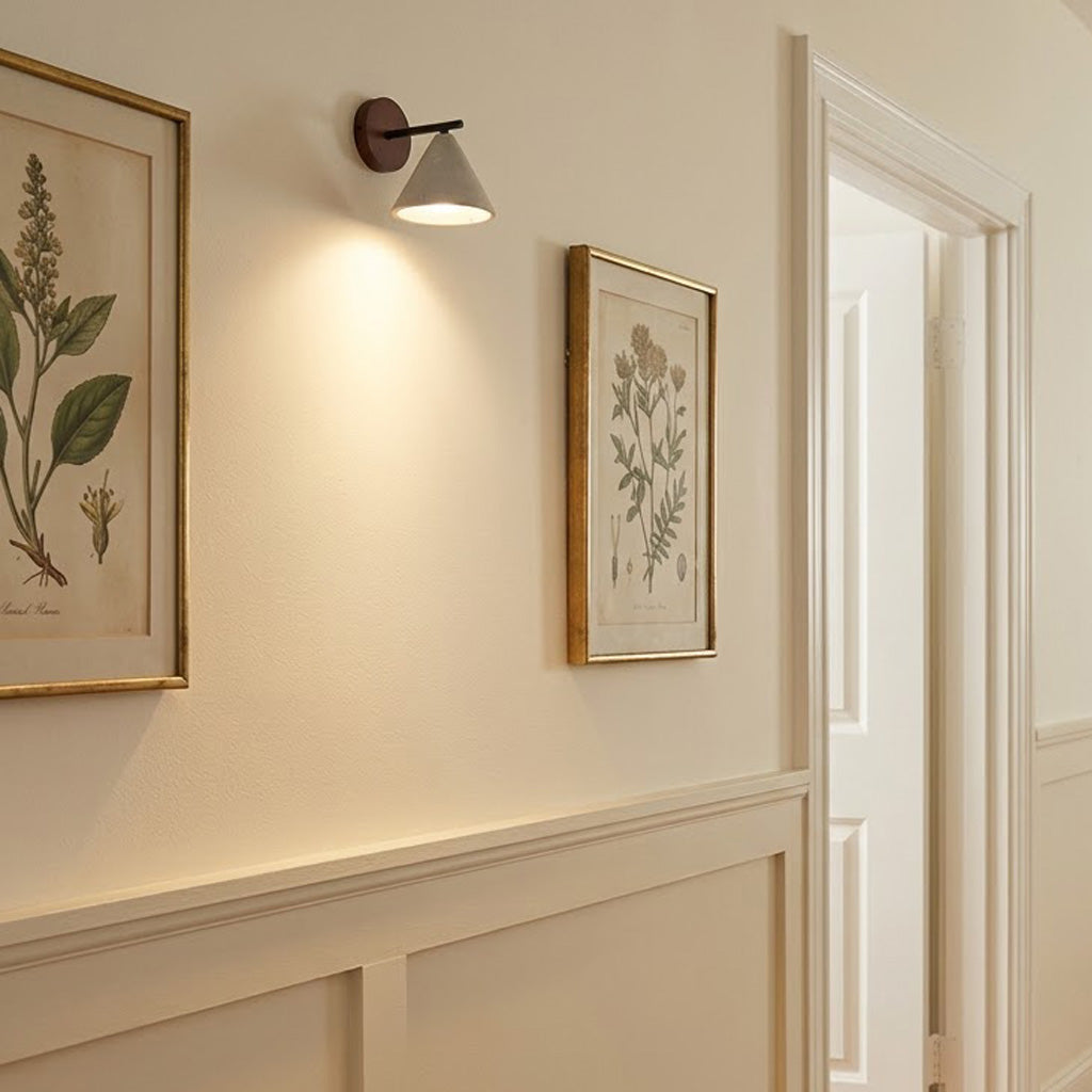 Wabi-Sabi Travertine Resin Cone Wall Sconce