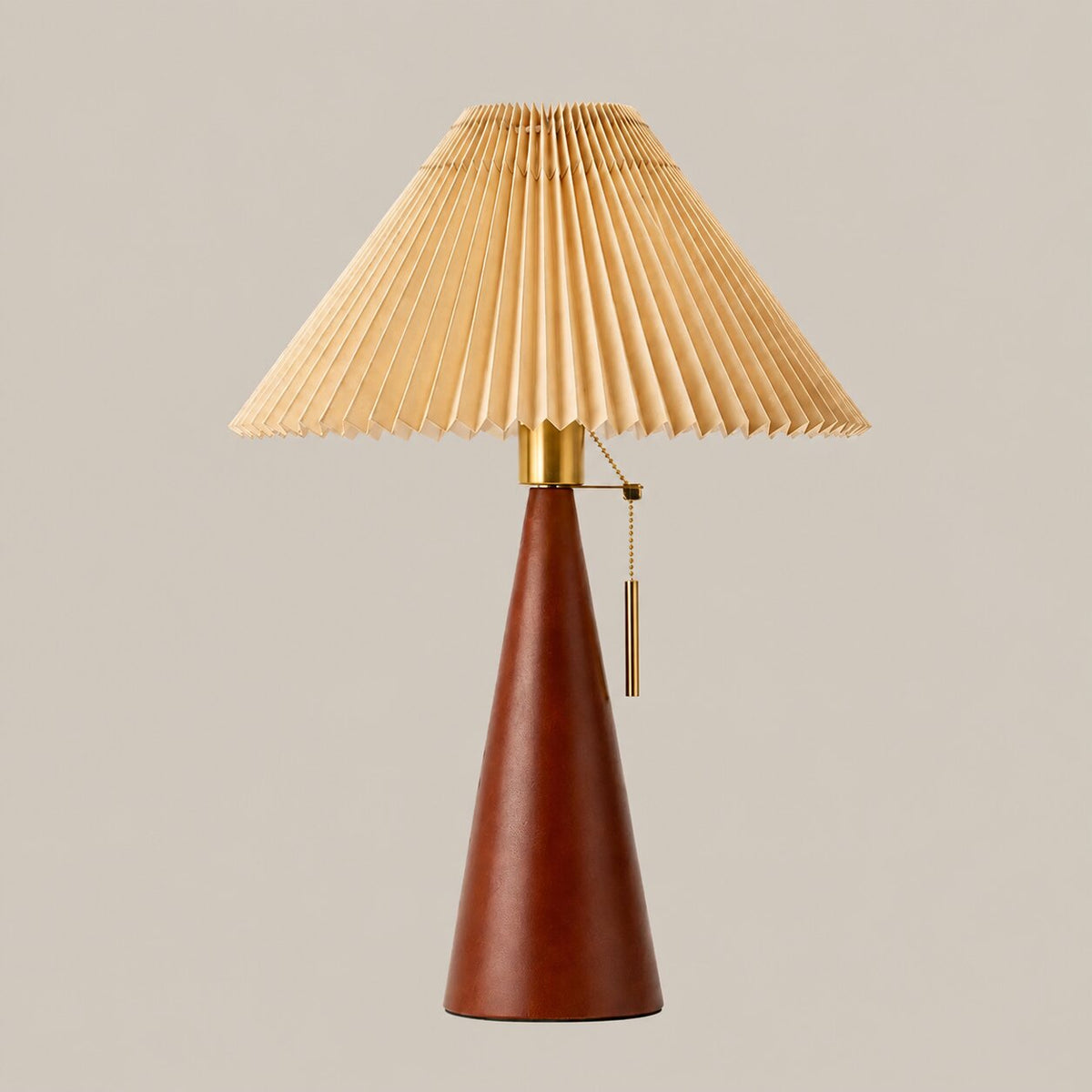Walnut Pleated Shade Table Lamp