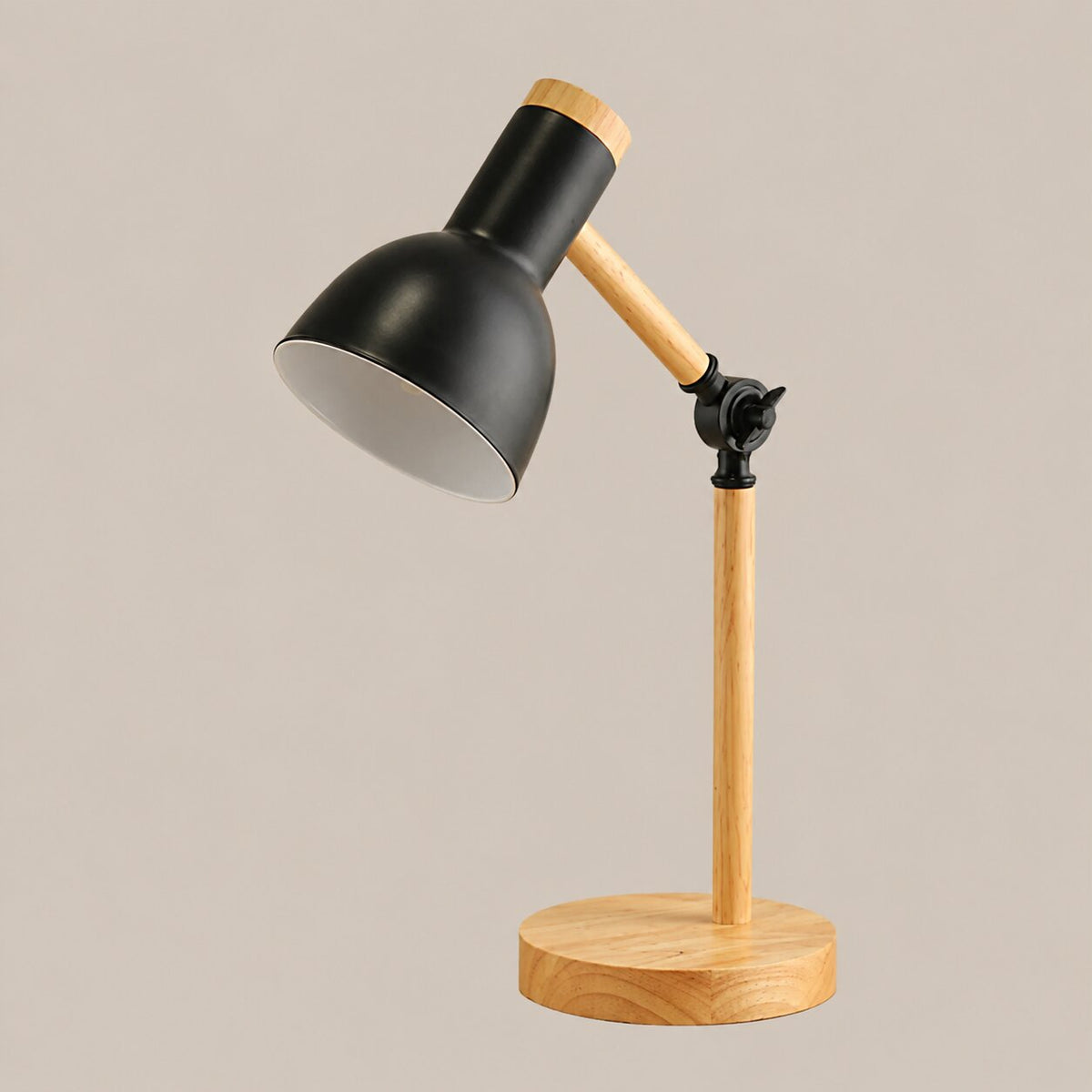 Wood and Metal Adjustable Table Lamp