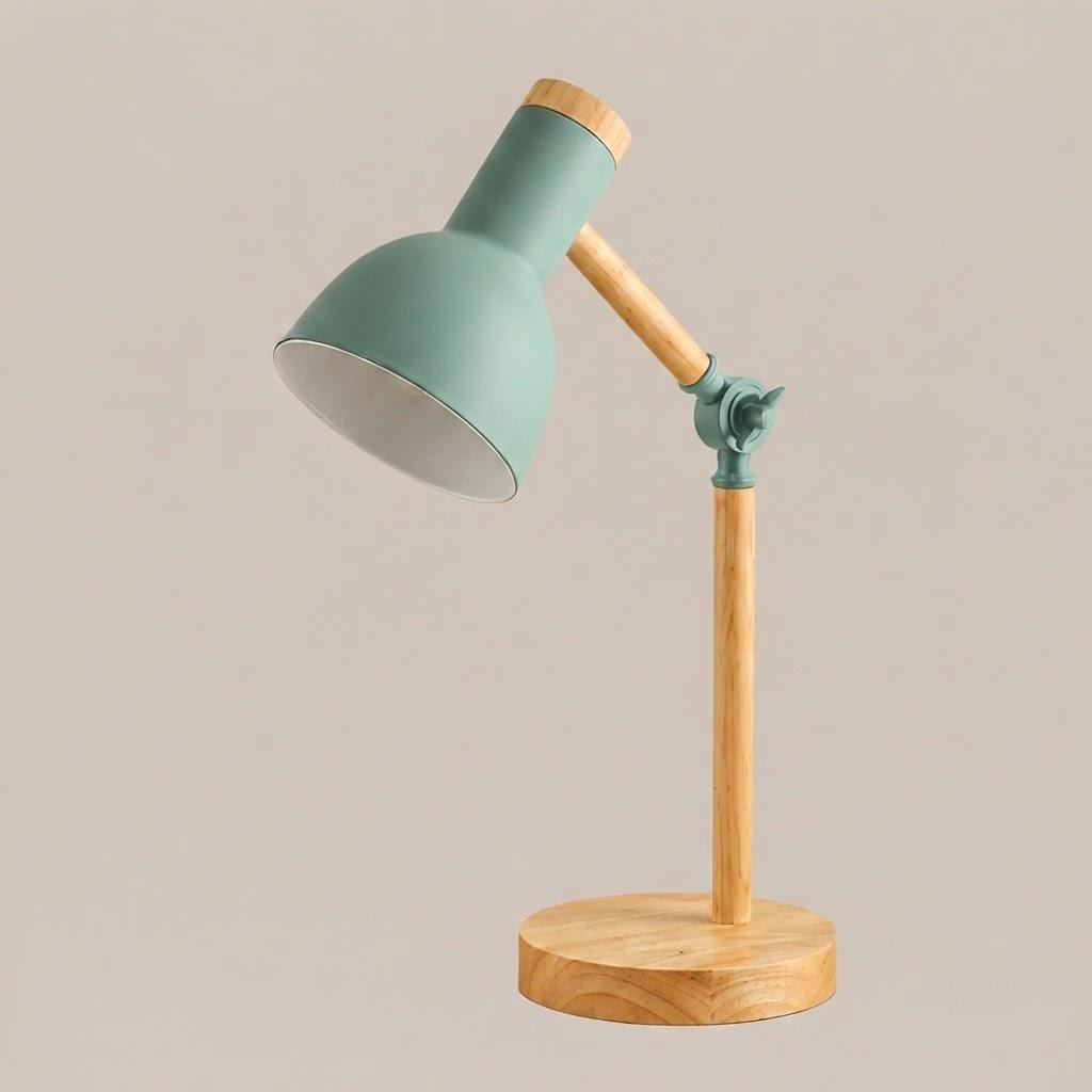 Wood and Metal Adjustable Table Lamp